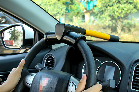 ANMA AH23CL1102 All M<i></i>etal Thickened T-Shaped Car Steering Wheel Lock - Anti-Theft Security Device