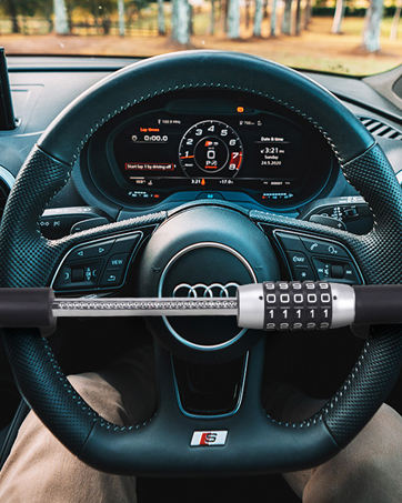 ANMA 113003 Red Color Universal Steering Wheel Lock - Anti-Theft Car Security Device